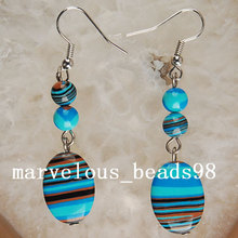 Free Shipping Beautiful  Multicolor Howlite Beads Earrings Pair MC1951 2024 - buy cheap
