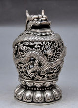 7.28 inch / China's ancient hand-carved Tibet silver lotus same incense burner 2024 - buy cheap