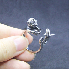 Rany & ory novo anel macaco animal anel de aço inoxidável 316l joia estilosa anel macaco adorável 2024 - compre barato