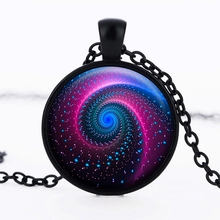 SUTEYI Vintage Galaxy Statement Necklace Women Choker Charms Nebula Space Glass Cabochon Pendant Black Plated Necklaces Jewelry 2024 - buy cheap