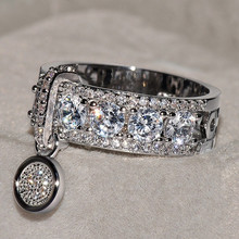 ZTLXY nueva moda de los anillos de boda para las mujeres joyería de moda de lujo blanco circón anillo de compromiso 2024 - compra barato