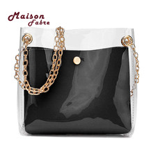 Maison Fabre Handbags Women Composite Bags Transparent Shoulder Bag Metal Chain Magnetic Buckle PU Purse Gift Crossbody Bags 2024 - buy cheap