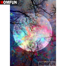 HOMFUN 5D DIY Diamond Painting Full Square/Round Drill "Colored moon" 3D Embroidery Cross Stitch gift Home Decor A01288 2024 - buy cheap
