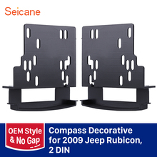 Seicane-Panel de salpicadero estéreo de coche de doble din, marco de Radio para Jeep Rubicon Compass, Kit de embellecedor de reacondicionamiento negro, 173x98mm 2024 - compra barato
