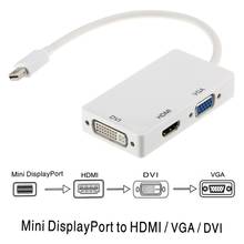 3 в 1 Mini Display Port DP (Thunderbolt) к DVI VGA HDMI конвертер Кабель-адаптер для iMac Mac Mini MacBook Pro для монитора ТВ 2024 - купить недорого