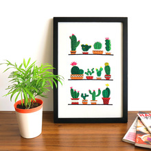 Cactus Plant Embroidery Kit with Hoop Needlework Handwork Cross Stitch Set for Beginner Sewing Art  Wall Painting Home Decor 2024 - buy cheap