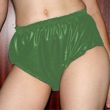 Venda quente látex 100% natural de borracha cueca triângulo artesanal shorts briefs metal verde personalizar estilo moda tamanho XXS-XXL 2024 - compre barato