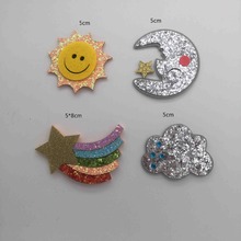 8PCS/Lot Sun/Moon/Star Shape Merry Christmas Padded Applique Crafts for Children Headwear Hair clip Accessorie free shipping 2024 - buy cheap