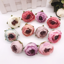 Дешевые 10 штук шелковые цветы камелии искусственная чайная роза цветок для дома Свадебные украшения DIY Искусственные цветы для скрапбукинга 2024 - купить недорого