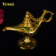 Free Shipping Hand Made India Golden Aladin Magic Lamp Home Decoration Collectible Easter Genie Lamp Souvenir 2024 - buy cheap