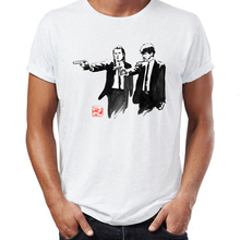 Модная мужская футболка Pulp fiction Jules And Vincent Movie Badass футболка Молодежные футболки Топы Harajuku уличная одежда 2024 - купить недорого
