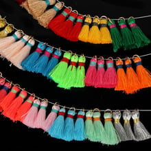 Borla de seda de 19 colores, accesorios de pendientes, borla para joyería hecha a mano, accesorios de joyería, materiales de joyería, 20 + 5MM, 100 unids/lote 2024 - compra barato