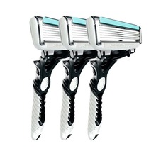 3Pcs Men Safety Traditional Classic 6 Layers Shaving Hair Blade Razor Manual Stainless Steel Shaving Hair Blade Hair Removal Hot 2024 - buy cheap