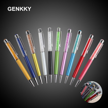 5PCS/LOT GENKKY Kawaii Ballpoint Pens For School Office Writing Stationery Ballpoint Pen Luxury Crystal Diamond On Top ball Pen 2024 - buy cheap