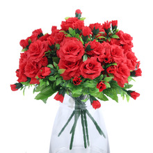 75 головок Свадебные розы яркие свежие шелковые искусственные цветы розы Гибискус розы невесты декоративные вечерние украшения для дома подарки G9440 2024 - купить недорого