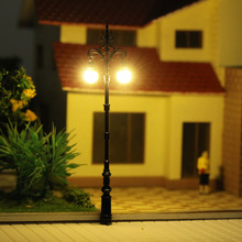 3pcs N Scale Lamp Post Double Heads 75mm 1:150 Street Lights Model Railway Train LEDs Miniature LQS78N 2024 - buy cheap