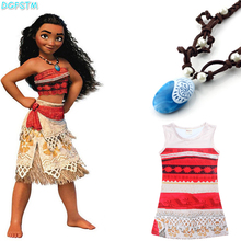 Princesa moana cosplay vestido para crianças moana traje com colar halloween trajes de natal para crianças meninas vaiana presente 2024 - compre barato