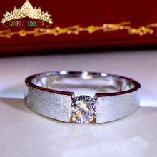 Anel de diamante moissanite ouro 18k 750au, 100% cor d vvs com certificado nacionais mo-09 2024 - compre barato