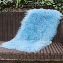 CX-D-24Y Custom Size Soft Mongolian Lamb Fur Chair /Sofa Cover Real Fur Carpet 2024 - buy cheap