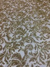 New design african lace fabric L-41556 glued glitter sequins French tulle lace fabric 2024 - buy cheap