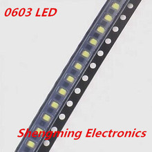 100pcs 0603 White LED lamp beads super bright SMD LED 2024 - buy cheap