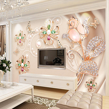 Custom Mural Wallpaper Modern Minimalist Jewelry Flower Living Room TV Bedroom Background Wall Painting 2024 - buy cheap
