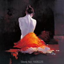 Pintura a óleo de alta qualidade para meninas, pintada à mão, sexy, chinês, nude, com as costas abertas, arte original para meninas 2024 - compre barato