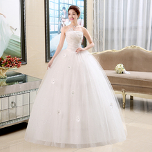 Wedding Dress New Fashion Bride Married Lace Flower Dresses Ball Gowns Wedding Dresses Lace Up 2024 - buy cheap