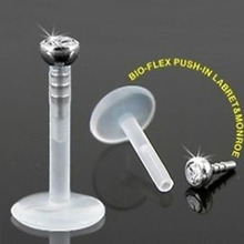 Barra de Piercing para labio, joyería para el cuerpo, transparente, cristal acrílico, PTFE, UV, Labret, 16G, 30 unids/lote, venta al por mayor 2024 - compra barato