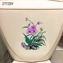 ZTTZDY 18.8*23.6CM Ink Painting Orchid Classical Bedroom Wall Sticker Toilet WC Decoration T2-0720 2024 - buy cheap