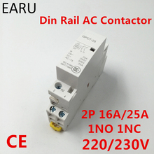 2P 16A 25A 1NC 1NO 220V 230V 50/60HZ Din Rail Household Ac Contactor One Normal Open One Normal Close for Home Hotel Resturant 2024 - купить недорого