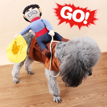 2018 Novelty Funny Dog Costume Pet clothes Cowboy Dressing up Jacket for Small Medium Large Dogs Chihuahua Yorkshire Poodle S-XL 2024 - buy cheap