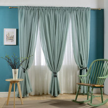 Faux Linen Voile Curtain Solid color Sheer Curtains Rod Pocket Modern tulle room home Yarn Window curtain Sold as single panel 2024 - buy cheap