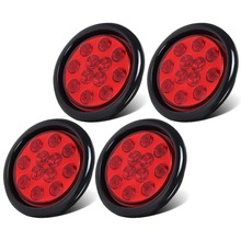 4pcs 4 Inch Round Red LED External Lights Auto Car Bus Truck Trailer Light Indicator Light Fender Bulb identification light 2024 - buy cheap