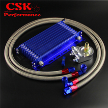 10 Row Trust Oil Cooler w/ Bracket + M20*1.5 / 3/4*16 Filter Adapter Hose Kit 2024 - buy cheap