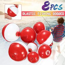 Flotadores redondos de plástico para pesca en el mar, 8 unids/set/juego, 4 tamaños, indicador de cebo para derrape 2024 - compra barato