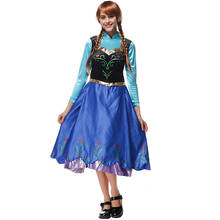 Snow Queen anna dress fantasia infantil adult halloween princess anna Coronation cosplay costume Movie women fancy dress Custom 2024 - buy cheap