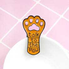 RNG Cute Cartoon Paw Metal Enamel Brooch Bear Cat Letter Palm Conversation Funny Badge Backpack Jewelry Pin Jewelry Gift 2024 - buy cheap