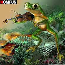 HOMFUN Full Square/Round 5D DIY Diamond Embroidery "Frog violin" Diamond Painting Cross Stitch Rhinestone 5D Decor A15523 2024 - buy cheap