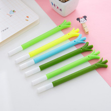 30 Pcs Green Onion Modeling Soft Silicone Neutral Pen Gel 0.38 Mm Water Pen Black Signature Pen Student Supplies Stationery 2024 - buy cheap