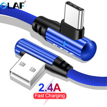 OLAF 90 Degree 2.4 A Fast Charge USB Type C Cable For Xiaomi Redmi Note 7 USB C Cable for Samsung S8 S9 Fast Charging Cord 2024 - buy cheap