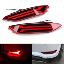 Niscarda 2x LED Rear Bumper Reflector Light Car Driving Brake Fog Trim Molding Tail Lamp For Hyundai Tucson 2016 2017 2018 2024 - buy cheap