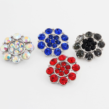 Pingentes de flor de strass elegante kz1201, 18mm, botões de encaixe diy, beleza, pulseiras, colares, jóias, atacado, imperdível 2024 - compre barato