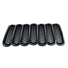Cubierta de rejilla delantera para coche, molduras de rejilla embellecedoras, color negro, 7 Uds., para Jeep Wrangler JK 2013-2018 2024 - compra barato