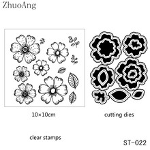 Zhoang pequenas flores de metal, conjunto para corte e carimbo claro de metal para álbum de fotos faça você mesmo, gravação decoretiva em relevo 2024 - compre barato