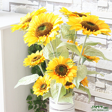 decorative flower and wreaths artificial sunflower artificial flower silk high quality home decoration 2024 - buy cheap