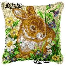 Embroidery thread latch hook rug making kits rabbit Patchwork Pillowcase Cross-stitch Needlework diy 3d carpet 2024 - buy cheap