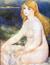 Linen Canvas Oil Painting reproduction,blond bather by pierre auguste renoir,Free DHL Shipping,100% handmade 2024 - buy cheap