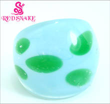 RED SNAKE Fashion Ring Handmade Blue with green drop Murano Glass Rings 2024 - buy cheap