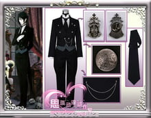 Black Butler 2 Kuroshitsuji Sebastian Michaelis Uniform Cosplay Outfits Unisex Costume + Tie Gloves Badges 2024 - buy cheap